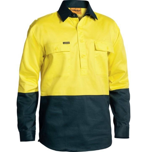 Picture of Bisley, Hi Vis Closed Front  Drill Shirt